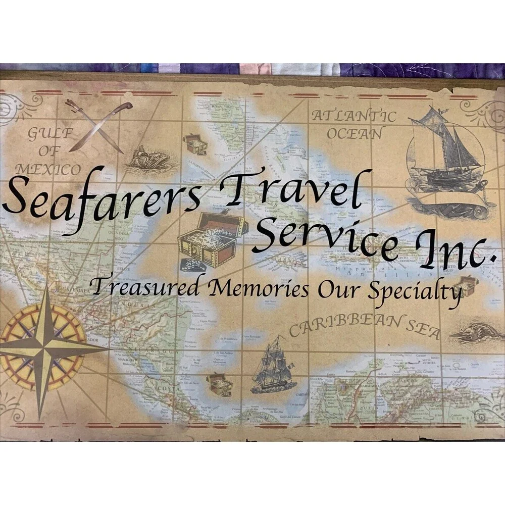 Pirate Treasure Ship Map Nautical Novelty Tin Metal Sign 16